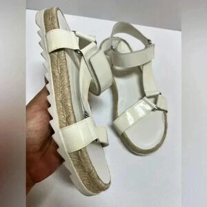 MARC‎ FISHER Jecca White Leather Strappy Sandals Sz 6M